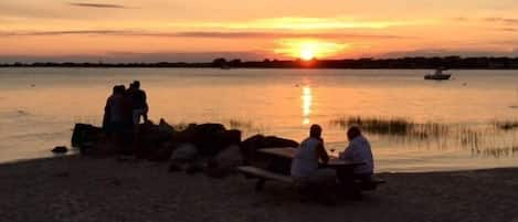 sunset on our beach