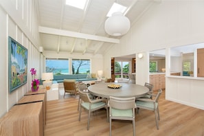 Dining Area and Living Room with View to Pacific Ocean