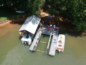 17ft center console sits where you will be able to dock your boats. 30ft long