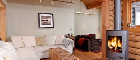 Living Room and Modern Wood Stove