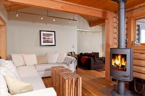 Living Room and Modern Wood Stove