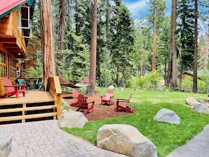 Swing in the hammock below the trees.