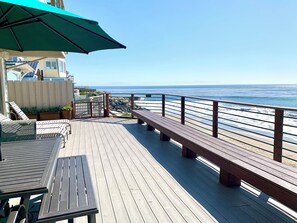 Spacious Oceanfront Deck w/ Gas Grill