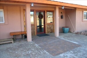 front door welcomes guests