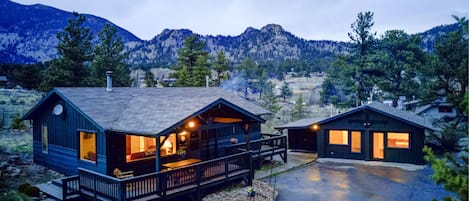 The Happy Elk Cabin. Spread out on .8 acres and 2 buildings of living space.