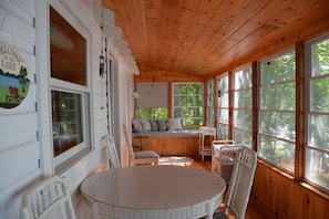 Front porch with spanning views of the lake.