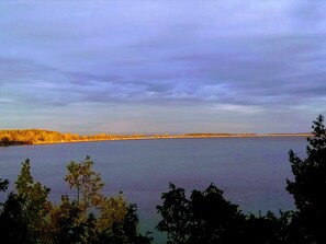 Your morning view. Sunrise lights up the causeway.
