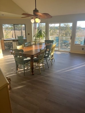 2nd floor dinning room with walk out to deck