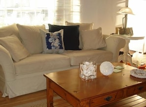 Relax on this super comfortable Pottery Barn Sofa.