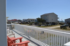 View of the pier from the front porch. Walk to Island Way restaurant.