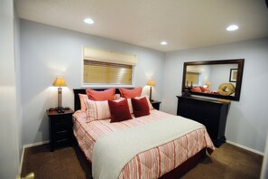 Private master bedroom with a KING size bed and SMART tv for a good night sleep.