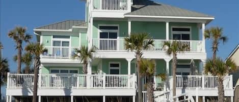 High Tide private beach house with 3,200 heated sq.ft. 5 bed rooms/optional 6BR, 4.5 baths, wrap around decks, private heated pool