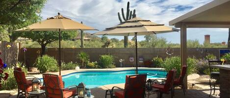 Relax & Swim anytime in a heated pool!