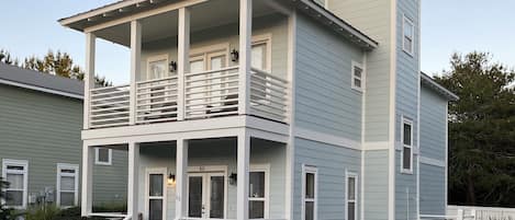 Three-story beach house with five porches so all guests can enjoy some privacy.