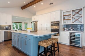 Large chef's kitchen with huge island