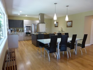 Great room: dining and kitchen