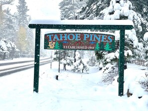 Tahoe Pines!
Turn Right Here to get to the Cabin.