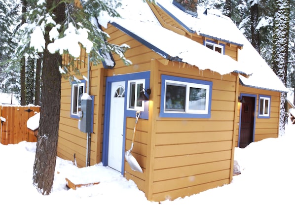 Cabin Front-Mudroom (Winter)