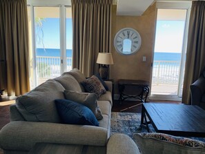 Two sets of sliding glass doors that open to your gulf-front view.