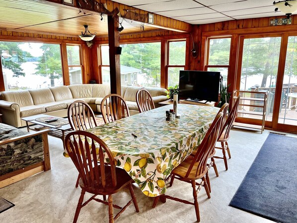 OPEN Dining Area over looks lake