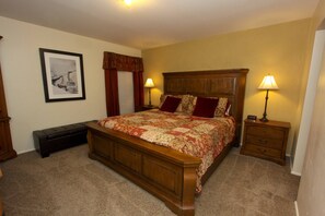 King size bed in the master bedroom