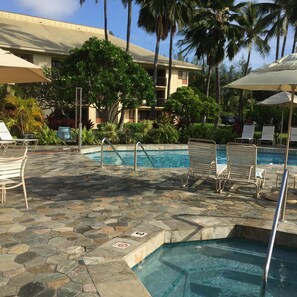 Enjoy Kauai Beach Villas pool and whirlpool spa always FREE of charge.