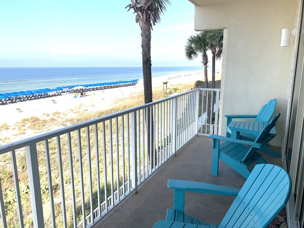 Amazing unobstructed direct beach front view from the second story.