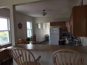 View from living room to back hall