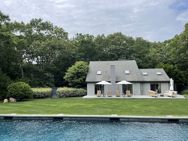 Backyard view from pool