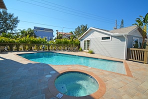 pool and hot tub, shared with three houses on the property