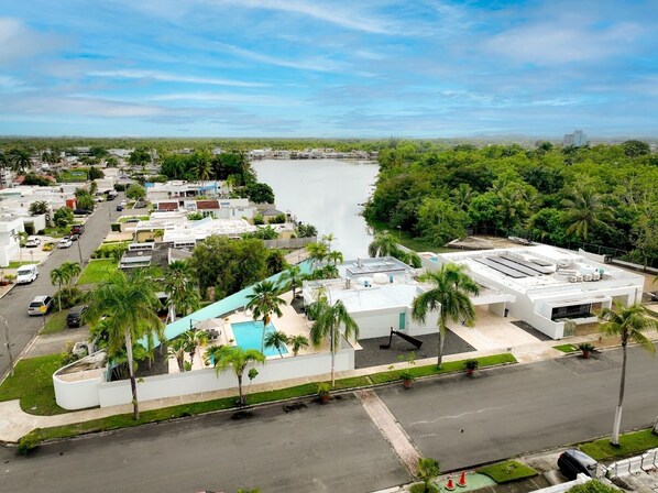 Aerial view of the Villa.