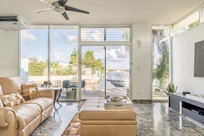 Lagoon and private dock view from the open family room 