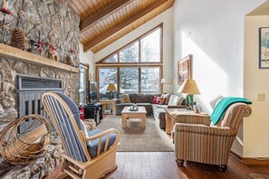 Vaulted ceilings with exposed beams