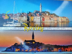 Our location in Rovinj, first row to the sea in the historical centre.