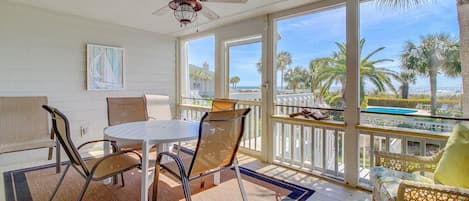 Relax on the porch after a day at the beach!