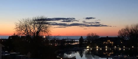 Sunset from our condo's balcony in the early Spring.