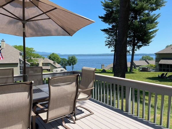Gorgeous view from our brand new deck, no better way to enjoy a meal