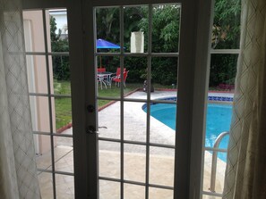 back yard and pool view