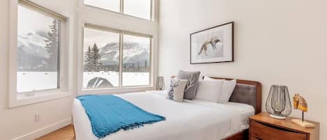 Gorgeous king bedroom with sensational mountain views