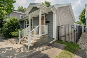 Front gate to private yard