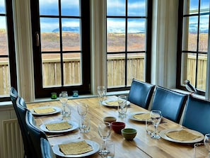 Lundur. Enjoy a meal with mountain and nature view. Beautiful autumn colors.