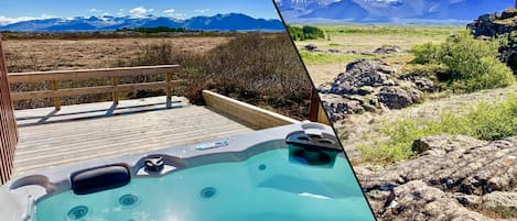 2 beautiful cabins with hot tubs. Lundur for 10 guests and Klettur for 6 guests.