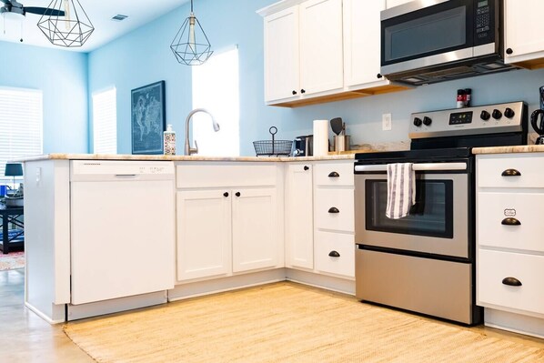 full kitchen with new appliances