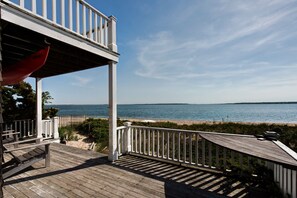 Bayside Cottage — bay front porch and balcony