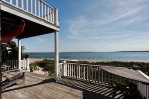 Bayside Cottage — bay front porch and balcony