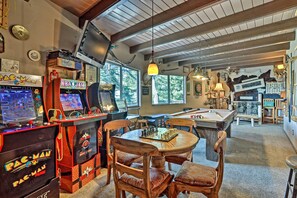 Game Room | Ground Floor | Cable TV w/ DVD Player | Pool Table | 25+ Board Games