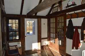 Mud Room with French Doors that open into Kitchen