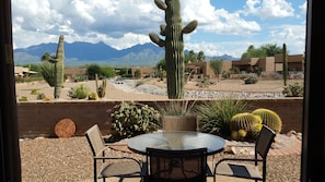 Patio, Table Chairs, umbrella & BBQ