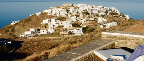 View from terrace down to the ancient city of Kastro