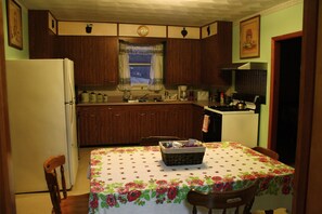 Kitchen. Cabinets have all the cookware you will need to cook almost everything.